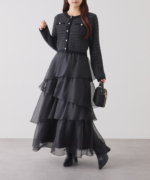 one after another NICE CLAUP（ワンアフターアナザーナイスクラップ）の「ティアードロングスカート（スカート・レディース・ブラック系その他/ブラック/アイボリー・FREE）」の21枚目の写真