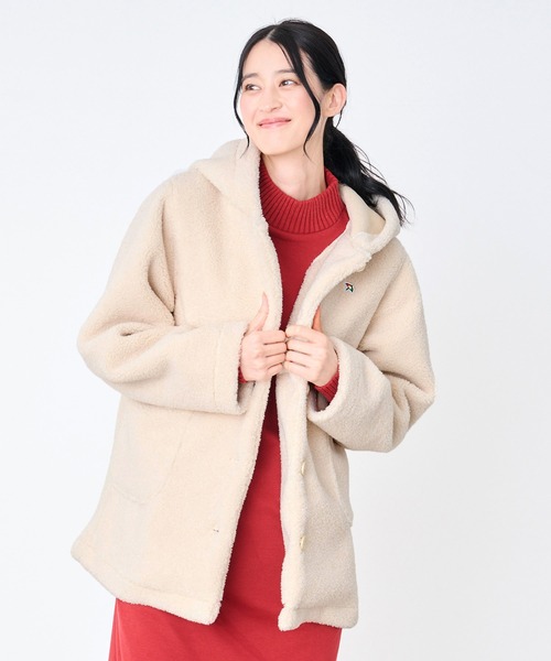 Arnold Palmer（アーノルドパーマー）の「ボア フーディ ショートコート（その他アウター・レディース・ブラック/ブラウン/アイボリー・L/M/S）」の2枚目の写真