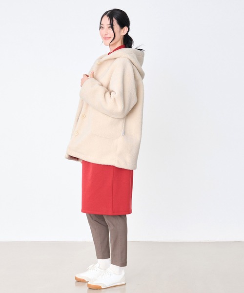 Arnold Palmer（アーノルドパーマー）の「ボア フーディ ショートコート（その他アウター・レディース・ブラック/ブラウン/アイボリー・L/M/S）」の12枚目の写真