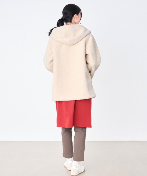 Arnold Palmer（アーノルドパーマー）の「ボア フーディ ショートコート（その他アウター・レディース・ブラック/ブラウン/アイボリー・L/M/S）」の13枚目の写真