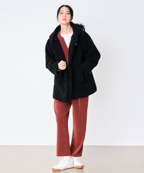 Arnold Palmer（アーノルドパーマー）の「ボア フーディ ショートコート（その他アウター・レディース・ブラック/ブラウン/アイボリー・L/M/S）」の7枚目の写真