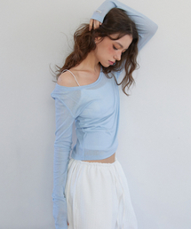 RENSE（レンセ）の「See-through Layer Long Sleeve Sky Blue（Tシャツ/カットソー）」