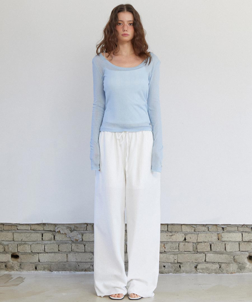RENSE（レンセ）の「See-through Layer Long Sleeve Sky Blue（Tシャツ/カットソー・レディース・その他・OS）」の2枚目の写真