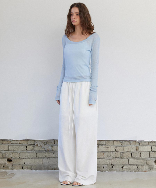 RENSE（レンセ）の「See-through Layer Long Sleeve Sky Blue（Tシャツ/カットソー・レディース・その他・OS）」の3枚目の写真