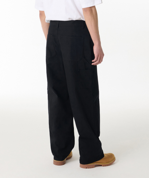 MUSINSA STANDARD（ムシンサスタンダード）の「キャンバスワイドダブルニーカーペンターパンツ[ブラック]（その他パンツ・メンズ・その他・27/28/29/34/32/30/31/33/26/40/38/42/36）」の9枚目の写真