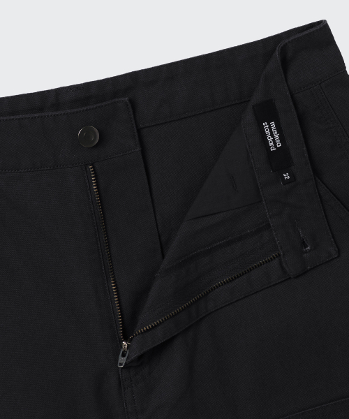 MUSINSA STANDARD（ムシンサスタンダード）の「キャンバスワイドダブルニーカーペンターパンツ[ブラック]（その他パンツ・メンズ・その他・27/28/29/34/32/30/31/33/26/40/38/42/36）」の8枚目の写真