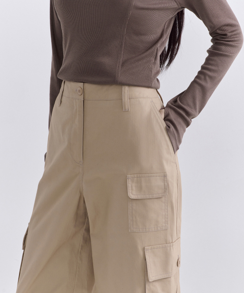 MUSINSA STANDARD WOMAN（ムシンサスタンダードウーマン）の「ウィメンズヘリンボーンワイドカーゴパンツ[ベージュ]（その他パンツ・レディース・その他・30/24/25/26/27/28/29）」の7枚目の写真