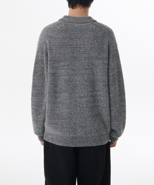 MUSINSA STANDARD（ムシンサスタンダード）の「ミックスドヤーンカラードニット [メランジグレー]（ニット/セーター・メンズ・その他・SMALL/MEDIUM/LARGE/X-LARGE/XX-LARGE）」の2枚目の写真