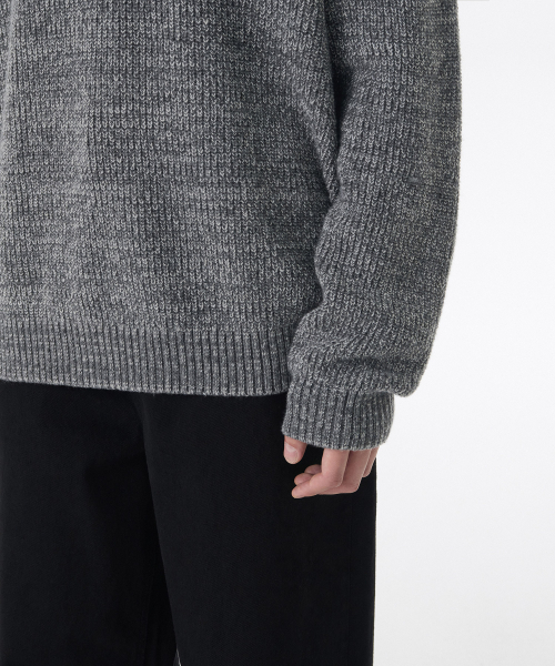 MUSINSA STANDARD（ムシンサスタンダード）の「ミックスドヤーンカラードニット [メランジグレー]（ニット/セーター・メンズ・その他・SMALL/MEDIUM/LARGE/X-LARGE/XX-LARGE）」の5枚目の写真
