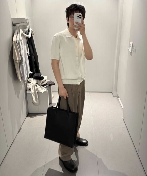 MUSINSA STANDARD（ムシンサスタンダード）の「ワイドヒドゥンバンディングスラックス[ベージュ]（スラックス・メンズ・その他・27/28/29/34/32/30/31/33/26/40/38/42/36）」の8枚目の写真