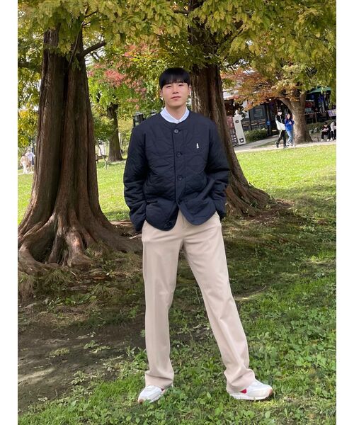MUSINSA STANDARD（ムシンサスタンダード）の「ワイドヒドゥンバンディングスラックス[ベージュ]（スラックス・メンズ・その他・27/28/29/34/32/30/31/33/26/40/38/42/36）」の21枚目の写真