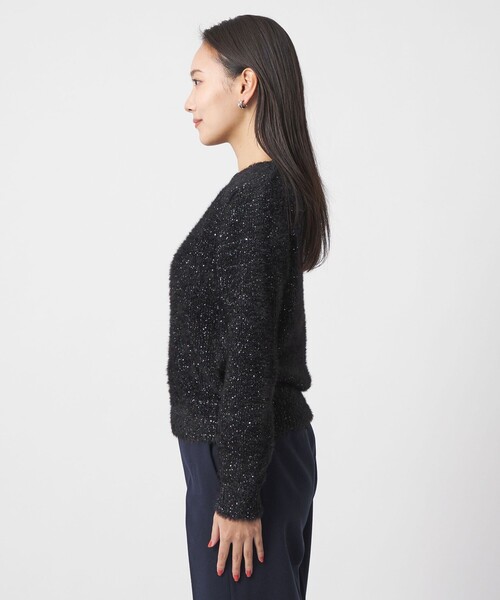 A DAY IN THE LIFE UNITED ARROWS(アデイインザライフユナイテッドアローズ)の「フェザー×スパンコール ニット <A DAY IN THE LIFE>(ニット/セーター・レディース・グレー系/ナチュラル/ブラック・FREE)」の13枚目の写真