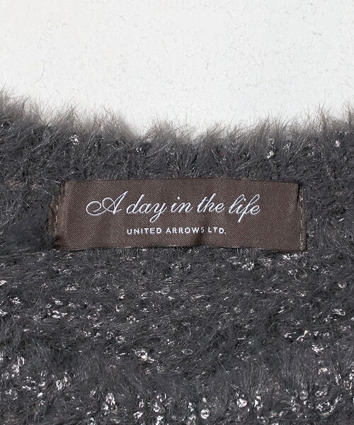 A DAY IN THE LIFE UNITED ARROWS(アデイインザライフユナイテッドアローズ)の「フェザー×スパンコール ニット <A DAY IN THE LIFE>(ニット/セーター・レディース・グレー系/ナチュラル/ブラック・FREE)」の7枚目の写真