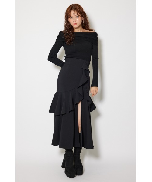 フリルスリットハイウエストスコートショートパンツ 秋服 冬服