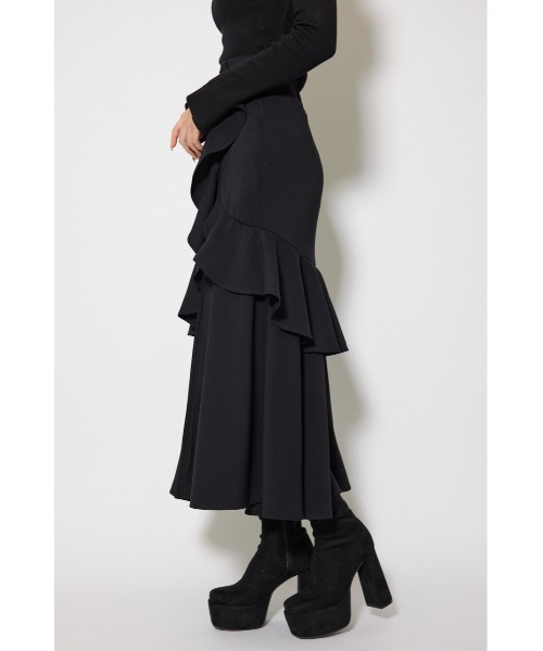 rienda（リエンダ）の「【ベストセラー】フリルスリットハイウエストスコートショートパンツ　冬服　春服（スカート・レディース・ブラック/マルチ/ベージュ系その他・SMALL/MEDIUM）」の7枚目の写真