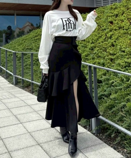 フリルスリットハイウエストスコートショートパンツ 秋服 冬服