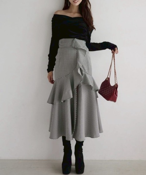 フリルスリットハイウエストスコートショートパンツ 秋服 冬服