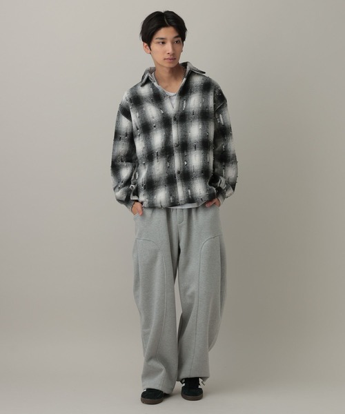 LAND MUSEUM(ランドミュージアム)の「LAND MUSEUM/ダメージファーチェックシャツ(シャツ/ブラウス・メンズ・ブラウン/グレー・LARGE/MEDIUM)」の3枚目の写真