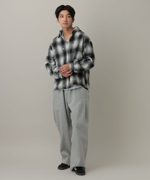 LAND MUSEUM(ランドミュージアム)の「LAND MUSEUM/ダメージファーチェックシャツ(シャツ/ブラウス・メンズ・ブラウン/グレー・LARGE/MEDIUM)」の4枚目の写真