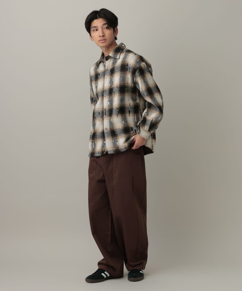 LAND MUSEUM(ランドミュージアム)の「LAND MUSEUM/ダメージファーチェックシャツ(シャツ/ブラウス・メンズ・ブラウン/グレー・LARGE/MEDIUM)」の9枚目の写真