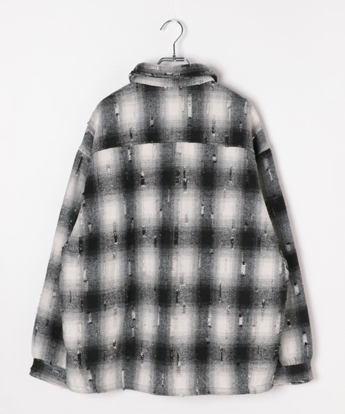LAND MUSEUM(ランドミュージアム)の「LAND MUSEUM/ダメージファーチェックシャツ(シャツ/ブラウス・メンズ・ブラウン/グレー・LARGE/MEDIUM)」の17枚目の写真