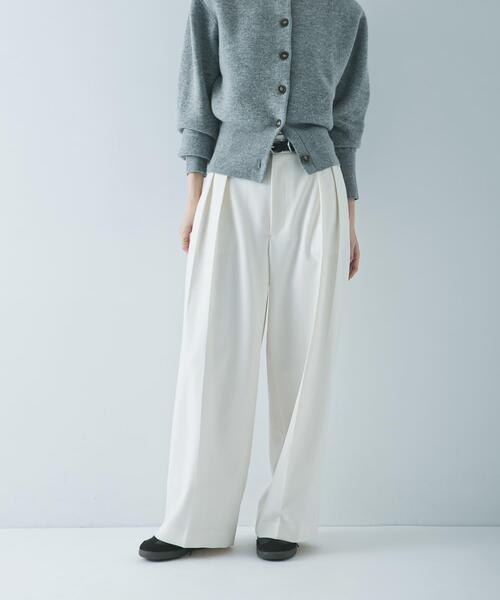 URBAN RESEARCH（アーバンリサーチ）の「『3サイズ展開』 ウールライクツータックワイドパンツ（その他パンツ・レディース・オフホワイト/チャコールグレー・36/38/40）」の20枚目の写真