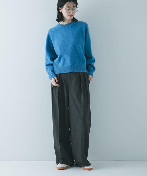 URBAN RESEARCH（アーバンリサーチ）の「『3サイズ展開』 ウールライクツータックワイドパンツ（その他パンツ・レディース・オフホワイト/チャコールグレー・36/38/40）」の15枚目の写真