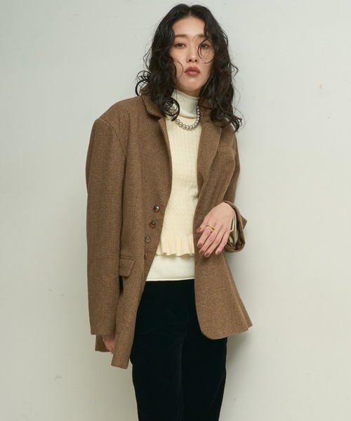 CHANEL テーラードジャケット ハウンドトゥース CHANEL テーラードジャケット ハウンドトゥース CHANEL テーラード