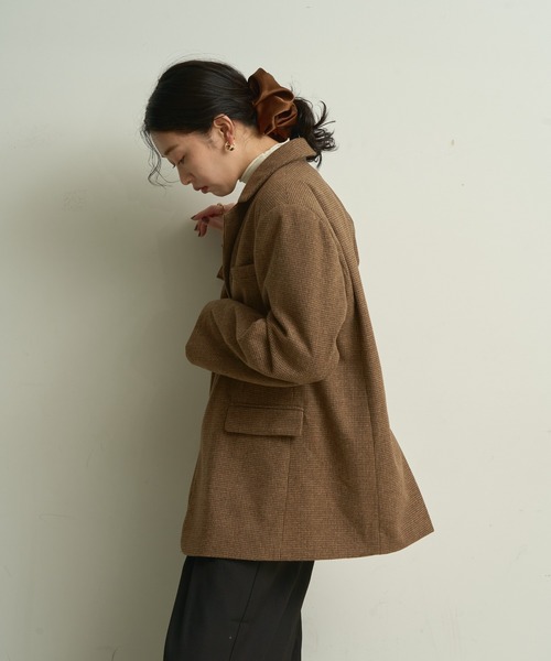 Lutim by u（ルチバイユー）の「Houndstooth Classic Tailored Jacket / ハウンドトゥース・クラシックテーラードジャケット（テーラードジャケット・レディース・ブラウン・FREE）」の12枚目の写真
