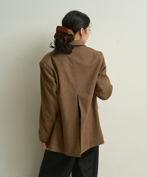 Lutim by u（ルチバイユー）の「Houndstooth Classic Tailored Jacket / ハウンドトゥース・クラシックテーラードジャケット（テーラードジャケット・レディース・ブラウン・FREE）」の14枚目の写真