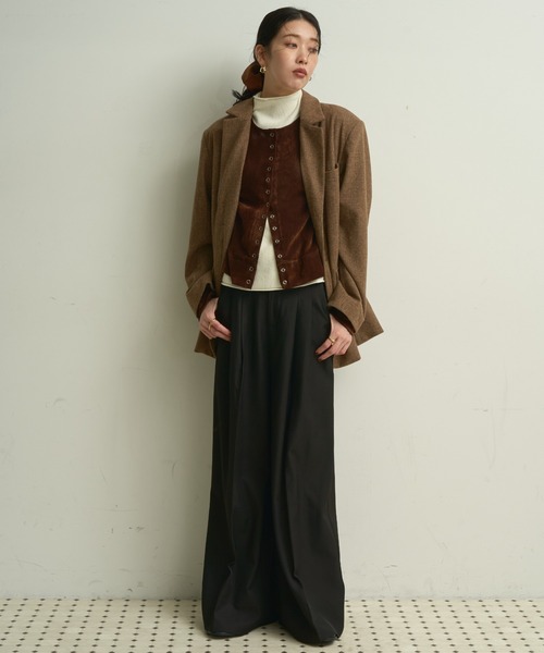 Lutim by u（ルチバイユー）の「Houndstooth Classic Tailored Jacket / ハウンドトゥース・クラシックテーラードジャケット（テーラードジャケット・レディース・ブラウン・FREE）」の16枚目の写真