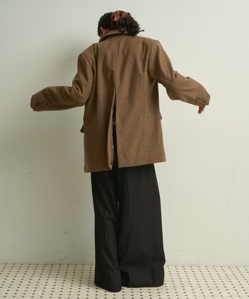 Lutim by u（ルチバイユー）の「Houndstooth Classic Tailored Jacket / ハウンドトゥース・クラシックテーラードジャケット（テーラードジャケット・レディース・ブラウン・FREE）」の18枚目の写真
