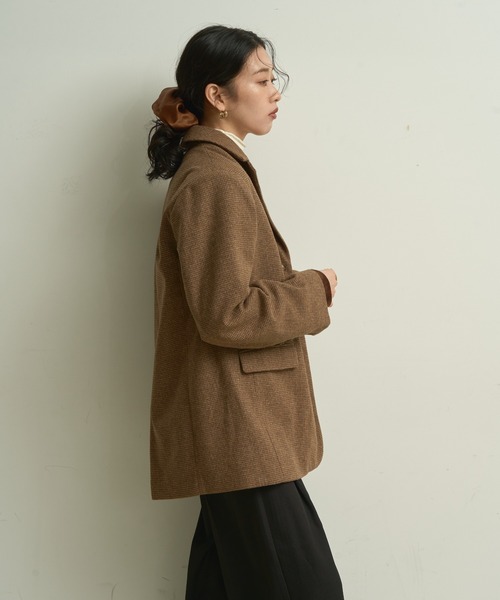 Lutim by u（ルチバイユー）の「Houndstooth Classic Tailored Jacket / ハウンドトゥース・クラシックテーラードジャケット（テーラードジャケット・レディース・ブラウン・FREE）」の19枚目の写真