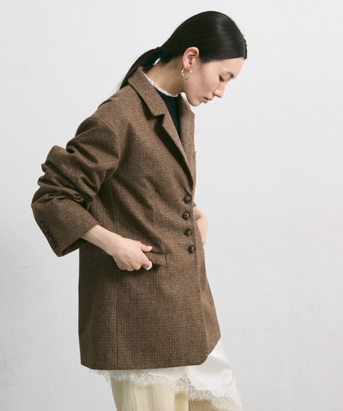 セール】Houndstooth Classic Tailored Jacket / ハウンドトゥース