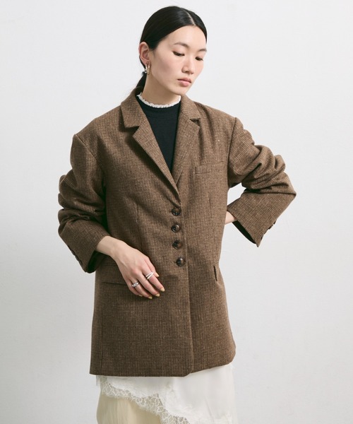 セール】Houndstooth Classic Tailored Jacket / ハウンドトゥース