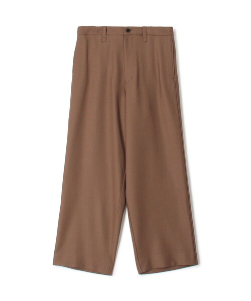 セール】ウールギャバジン ノープリーツバレルパンツ（スラックス