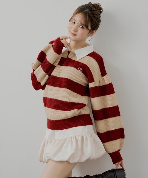 Chico（チコ）の「ルーズボーダーラガーニット（ニット/セーター