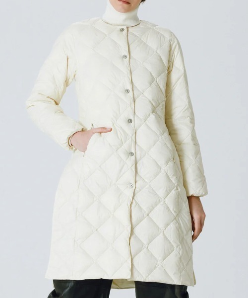 TAION(タイオン)の「TAION/タイオン/Single Sity Crew Neck Long Down Coat(ダウンジャケット/コート・レディース・ホワイト系2/ブラック/ライトグレー・S/M/L)」の5枚目の写真