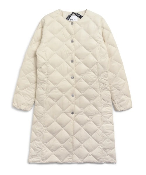 TAION(タイオン)の「TAION/タイオン/Single Sity Crew Neck Long Down Coat(ダウンジャケット/コート・レディース・ホワイト系2/ブラック/ライトグレー・S/M/L)」の6枚目の写真