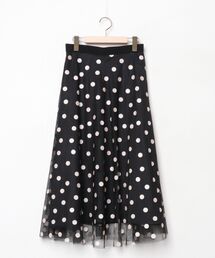 美品 SHE Tokyo ELLY DOT スカート 36 黒 ドット フレア SHE TOKYO Elliy dot スカート 美品 SHE Tokyo ELLY DOT スカート 36