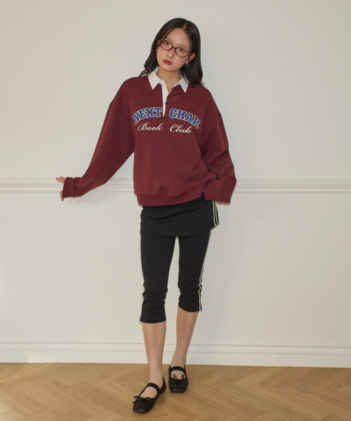 SALON DE YOHN(サロンドヨーン)の「Next Chapter Shirt Collar Sweatshirt_ Burgundy(スウェット・レディース・その他・FREE)」の2枚目の写真