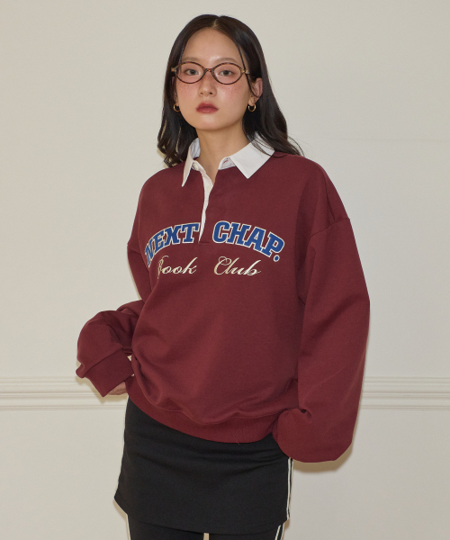 SALON DE YOHN(サロンドヨーン)の「Next Chapter Shirt Collar Sweatshirt_ Burgundy(スウェット・レディース・その他・FREE)」の3枚目の写真