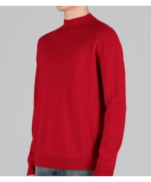 BUTTON SEOUL(ボタンソウル)の「ウールブレンドモックネックニット(レッド)(ニット/セーター・メンズ・その他・MEDIUM/LARGE/X-LARGE)」の3枚目の写真