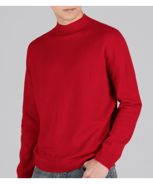 BUTTON SEOUL(ボタンソウル)の「ウールブレンドモックネックニット(レッド)(ニット/セーター・メンズ・その他・MEDIUM/LARGE/X-LARGE)」の7枚目の写真