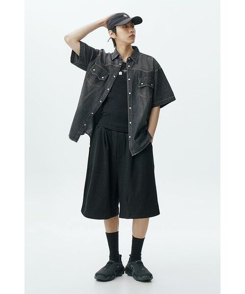 MASSNOUN（マスノウン）の「バミューダワンタックバルーンワイドショートパンツ MSFSP003-BK（その他パンツ・メンズ・その他・LARGE/MEDIUM）」の14枚目の写真