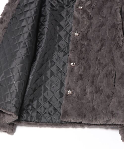 Ritzy(リッツィー)の「もこもこ フェイクファー スタンドカラー コート(その他アウター・レディース・ダークグレー・L/M)」の8枚目の写真