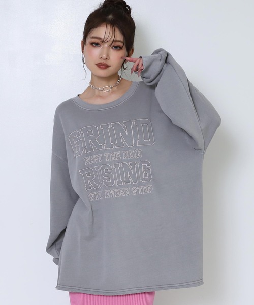 ANAP（アナップ）の「ピグメント 刺繍 スウェット プルオーバー（スウェット・レディース・ダークアッシュ/ブラウン/ライトグレー・F）」の4枚目の写真