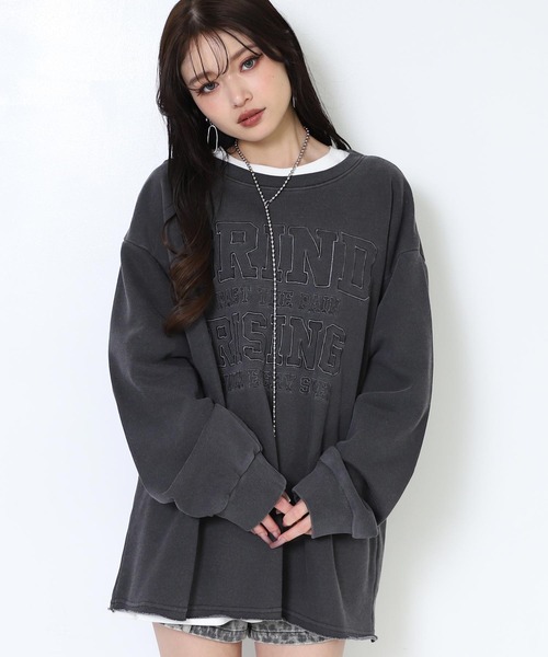 ANAP（アナップ）の「ピグメント 刺繍 スウェット プルオーバー（スウェット・レディース・ダークアッシュ/ブラウン/ライトグレー・F）」の10枚目の写真