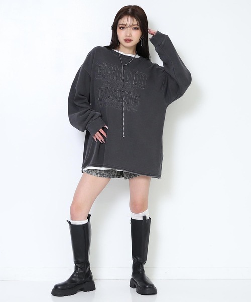 ANAP（アナップ）の「ピグメント 刺繍 スウェット プルオーバー（スウェット・レディース・ダークアッシュ/ブラウン/ライトグレー・F）」の11枚目の写真