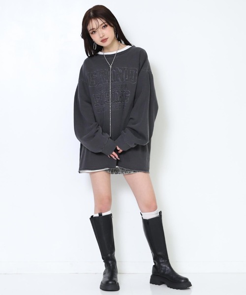 ANAP（アナップ）の「ピグメント 刺繍 スウェット プルオーバー（スウェット・レディース・ダークアッシュ/ブラウン/ライトグレー・F）」の12枚目の写真